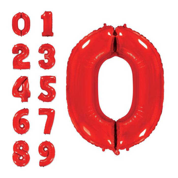 Шар Цифра Красная 102 см с гелием 1 шт