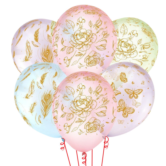 Букет из латексных шаров С Днем Рождения! Бабочки 30 см 