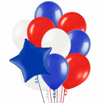 Букет Триколор России Звезда синяя 10 шт