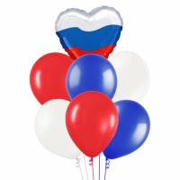 Букет Сердце триколор России 7 шт