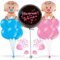 Сет из воздушных шаров Гендер Пати Малыш Мальчик или Девочка (с шариками и конфетти) 15 шт 