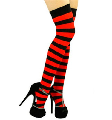 Карнавальный аксессуар Ножки черно-красная полоска 1 шт Карнавальный аксессуар Ножки черно-красная полоска 1 шт