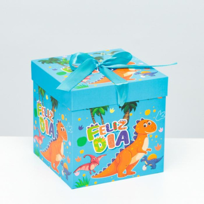 Коробка складная Динозавр 15*15*15 см 1 шт