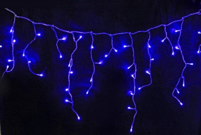 Гирлянда ш2,4 м в0,6 м нить силикон LED120 л 8 р синий 1 шт