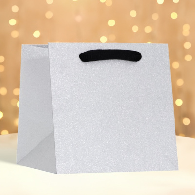 Пакет Глиттер серебро 20*20*20 см 1 шт