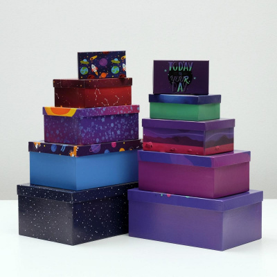 Коробка прямоуг Космос №7 24*15,5*9,5 см рис микс 1 шт