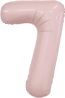 Шар Цифра 7 Роза пыльная Слим 102 см (Ag)