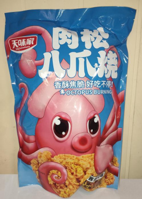 Чипсы Tianweijia в виде лапок осьминога со  вкусом мяса 270 г 1 шт Чипсы Tianweijia в виде лапок осьминога со  вкусом мяса 270 г 1 шт