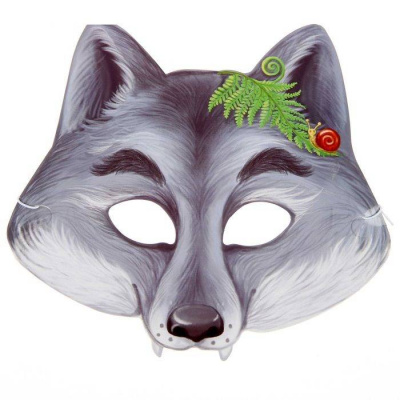 Маска картон Серый волк 1 шт