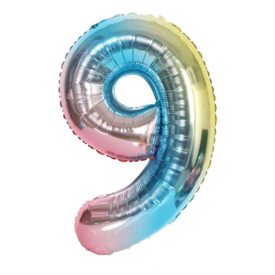 Шар Цифра 9 нежная радуга 102 см