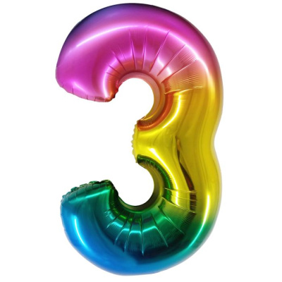 К Шар Цифра под воздух 3 радужная 86 см К Шар Цифра под воздух 3 радужная 86 см