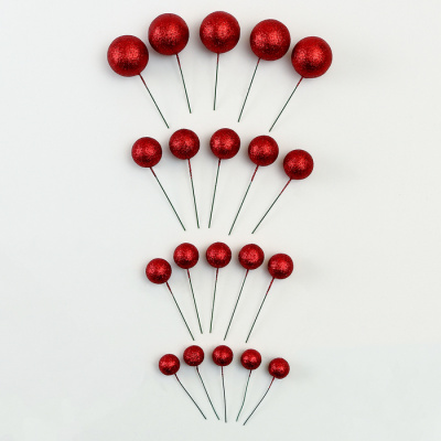 Топпер Бусины красный 20 шт Топпер Бусины красный 20 шт