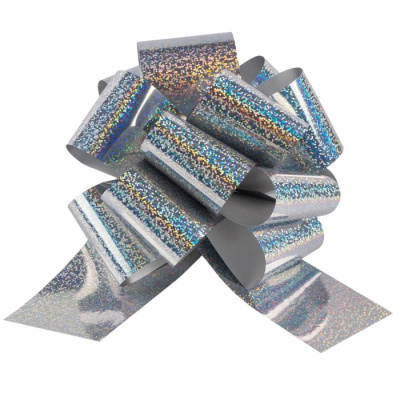 Бант-Шар Серебро голография 21 см 1 шт