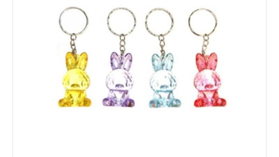 К Брелок Зайка стекло микс 1 шт