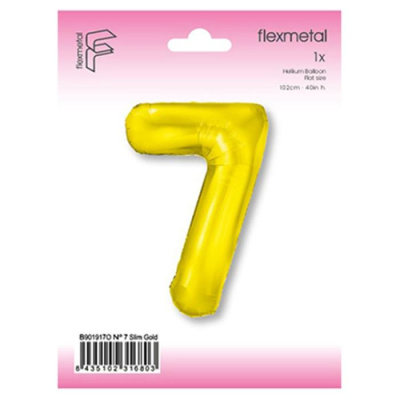 Шар Цифра 7 золото Слим 100 см (FM)
