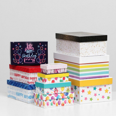 Коробка прямоуг С ДР №7 рис микс 1 шт Коробка прямоуг С ДР №7 рис микс 1 шт