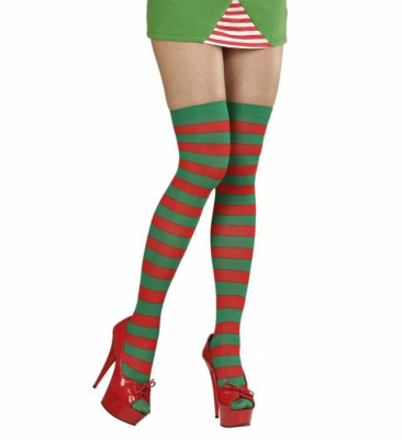 Карнавальный аксессуар Ножки красно-зеленая полоска 1 шт Карнавальный аксессуар Ножки красно-зеленая полоска 1 шт