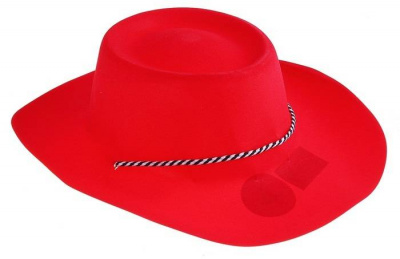 Шляпа Большие поля красная 1 шт
