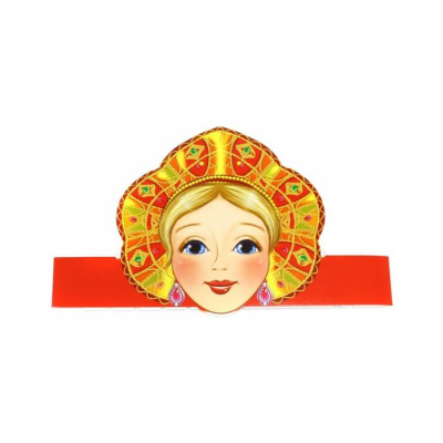 Маска - ободок картон Царевна 1 шт