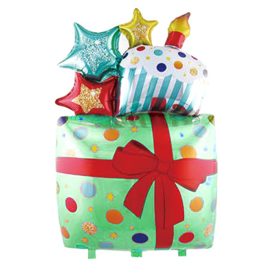 К Шар фольга Фигура Сладкий подарок зеленый