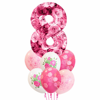 Букет Цифра 8 Марта! Симфония роз 7 шт