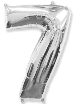 Шар Цифра 7 серебро 102 см (FM)