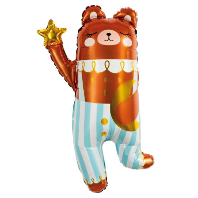 Шар фольга Фигура Мишка со звездочкой (FL)