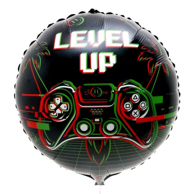 Шар Круг фольга 18" Level up