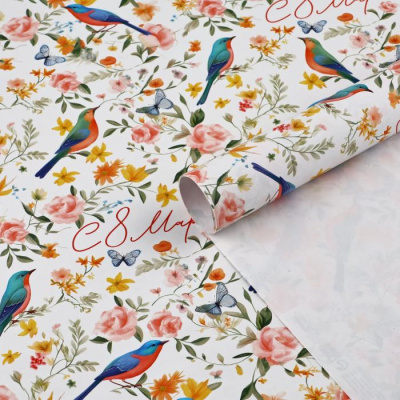 Бумага глянцевая 8 марта Птички 70*100 см 1 шт Бумага глянцевая 8 марта Птички 70*100 см 1 шт