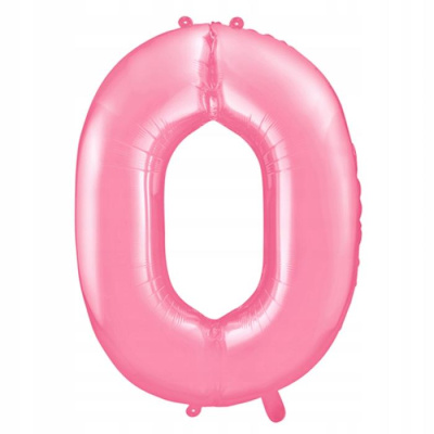 Шар Цифра 0 розовая пастель 86 см