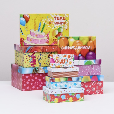 Коробка прямоуг Тебе от меня №2 13,5*8*5 см рис микс 1 шт