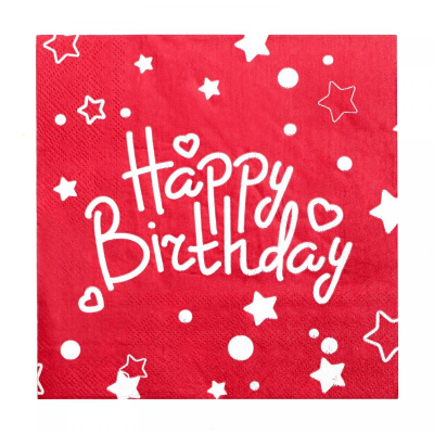 Салфетка С ДР красный 33*33 см 20 шт Салфетка С ДР красный 33*33 см 20 шт