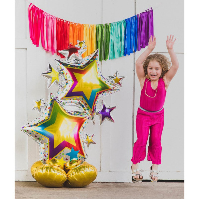 Фигура Звезды разноцветные надутые воздухом 1 шт 