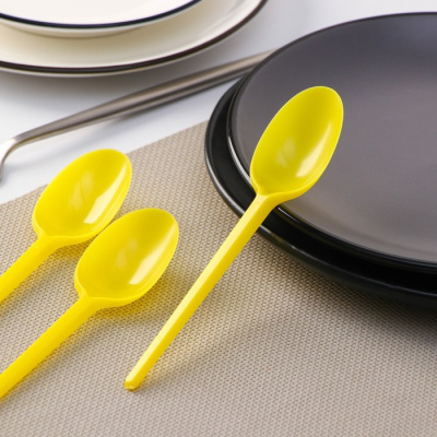 Ложки пластик Желтый 16 см 12 шт  Ложки пластик Желтый 16 см 12 шт