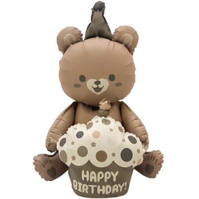 Шар фольга Фигура Под воздух Мишка с тортом 58 см Шар фольга Фигура Под воздух Мишка с тортом 58 см