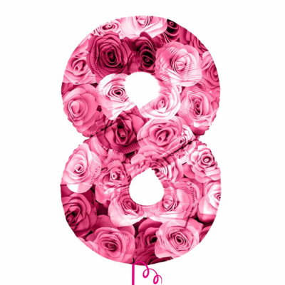Фигура Цифра 8 Марта! Симфония роз 86 см с гелием 1 шт