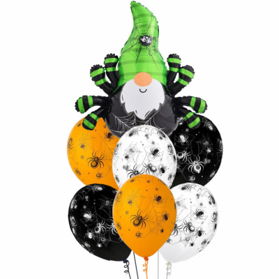 Букет Гном паук зеленый 7 шт 