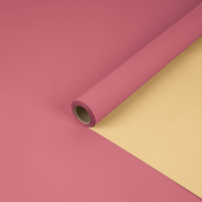 Пленка матовая двустрон розовый/канареечный 58см*10м 1 шт  