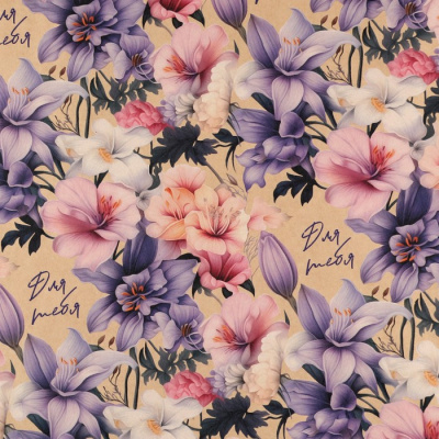 Бумага крафт Цветы для тебя 70*100 см 1 шт