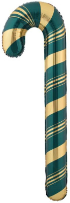 Шар фольга Фигура Леденец трость Зел/Зол (FL) под воздух 150 см Шар фольга Фигура Леденец трость Зел/Зол (FL) под воздух 150 см