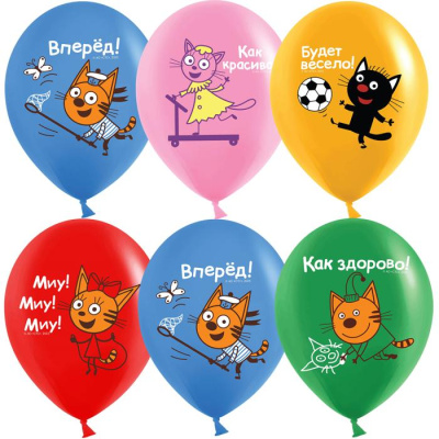 К 12" Пастель ассорти Три кота Игры во дворе 10 шт К 12" Пастель ассорти Три кота Игры во дворе 10 шт