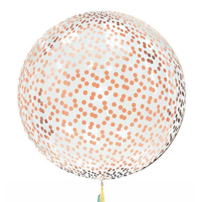 Шар Баблс 50 см с конфетти круги матовый розовое золото 