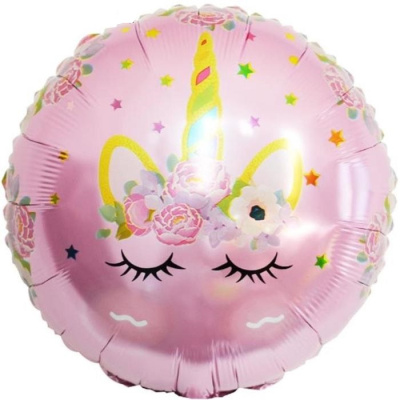 К Шар Круг фольга 18" Единорог спящий цвет микс К Шар Круг фольга 18" Единорог спящий цвет микс