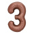 Шар Цифра 3 шоколад 81 см