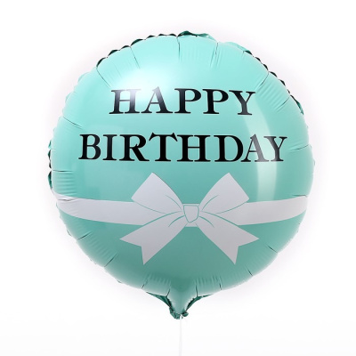 Шар Круг фольга 18" HBD бантик