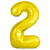 Шар Цифра 2 золото Слим 100 см (FM)