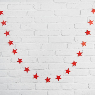 Гирлянда Звезды красный 200 см 1 шт