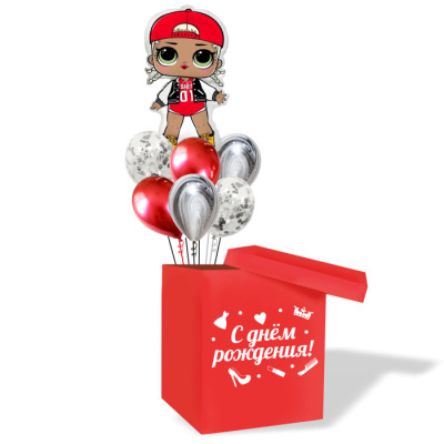 Букет Шары в коробке Куклы Лол Mc Swag 7 шт