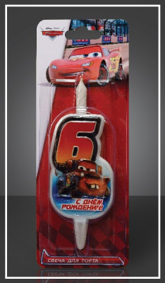 Свеча-цифра "6" Дисней Тачки Свеча-цифра "6" Дисней Тачки