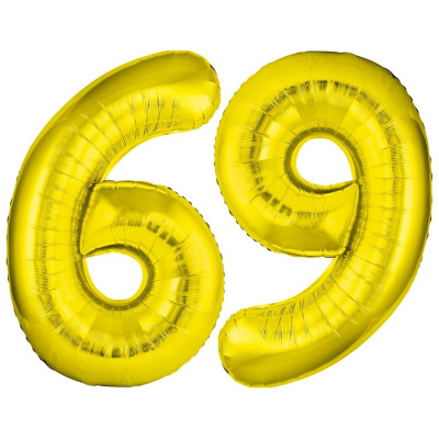 Шар Цифра 6/9 золото Слим 100 см (FM)